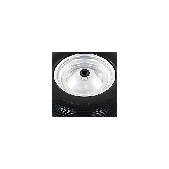 Roue De Brouette Avec Axe Pu Solide 4.00-8 390 Mm - Noir - Ascenseurs Et Monte-charge - Monte-charge, Grues Et Chariots - Noir 
