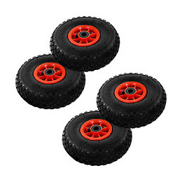 Roue De Diable 4 Pcs Caoutchouc 3.00-4 (260 X 85 Mm) - Noir - Ascenseurs Et Monte-charge - Monte-charge, Grues Et Chariots - No
