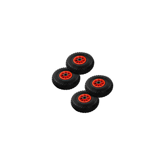 Roue De Diable 4 Pcs Caoutchouc 3.00-4 (260 X 85 Mm) - Noir - Ascenseurs Et Monte-charge - Monte-charge, Grues Et Chariots - No