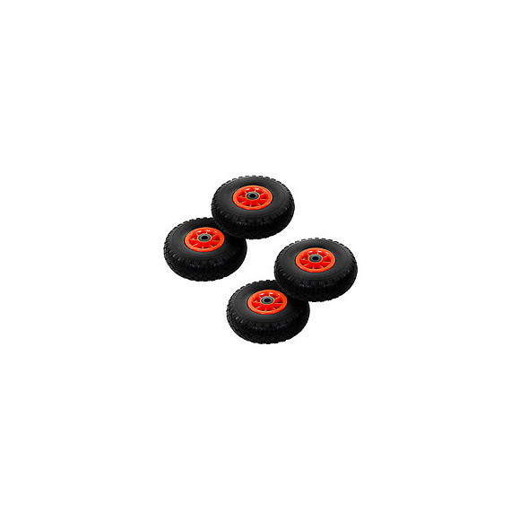 Roue De Diable 4 Pcs Pu Solide 3.00-4 (260 X 85 Mm) - Noir - Ascenseurs Et Monte-charge - Monte-charge, Grues Et Chariots - Noi