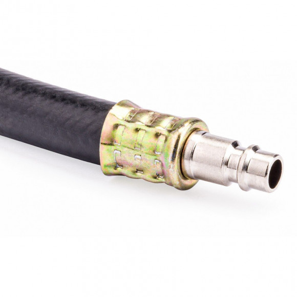 Power Tool - Tuyau Pneumatique 10x17 Mm - 5 M - 20 Bars - Connecteur Rapide Standard - En Caoutchouc - Noir