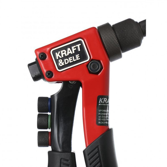 Dcraft - Riveteuse Manuelle - 4 Embouts Interchangeables - 200 Mm - Outil Pour Rivets Aveugles - Noir