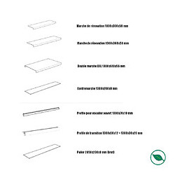 Profilé De Transition Rénovation D'escalier Stratifié Dark Grey 1300 X 56 X 12 Mm