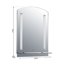 Miroir Lumineux Led 22 W Interrupteur Tactile Étagère Intégrée 50l X 15l X 70h Cm