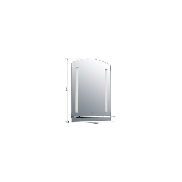 Miroir Lumineux Led 22 W Interrupteur Tactile Étagère Intégrée 50l X 15l X 70h Cm