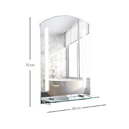 Miroir Lumineux Led 22 W Interrupteur Tactile Étagère Intégrée 50l X 15l X 70h Cm