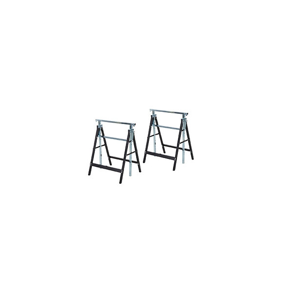 Lot De 2 Tréteaux Pliables Télescopiques Hauteur Réglable 80-130 Cm Noir