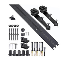 Kit De Porte Coulissante Système Galandage Pour Porte Épaisseur 35-45 Mm Largeur Max. 1 M Charge Max. 100 Kg Acier Brun Fonc