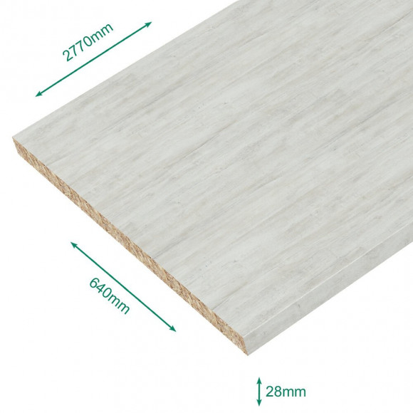 Plan De Travail Stratifié Chêne Blanchi 2770 X 640 Ep 28 Mm - Pefc 75% .