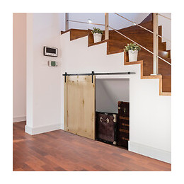 Kit De Porte Coulissante Système Galandage Avec Porte Épaisseur 20-25 Mm Largeur Max. 0,9 M Charge Max. 20 Kg Acier Noir