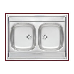 Royale - Évier En Acier Inoxidable 2 Cuves - 80x60x15 Cm - Réversible - Évier À Poser Cuisine 2 Bacs - Argent