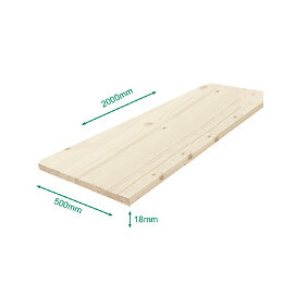 Tablette Sapin Massif Lamellé Collé Abouté 2000 X 500 X 18 Mm - Pefc 70%.