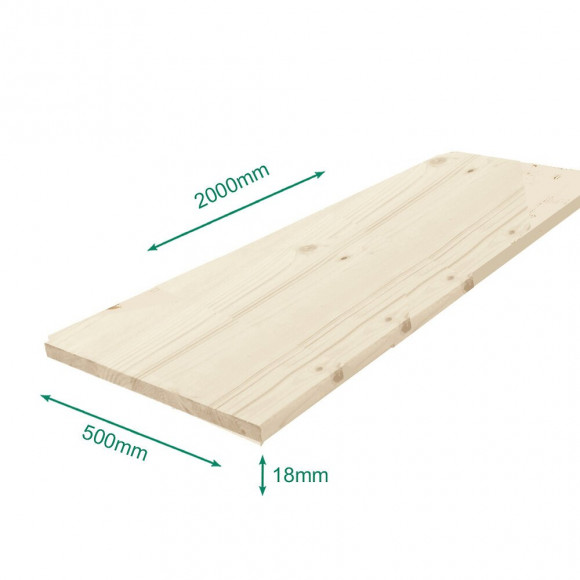 Tablette Sapin Massif Lamellé Collé Abouté 2000 X 500 X 18 Mm - Pefc 70%.