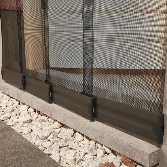 Moustiquaire Kit Rideau 4 Lamelles Standard Noir 235 X 95 Cm.