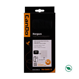 Moustiquaire Gaze Polyester + Velcro Noir Basic 150 X 130 Cm.