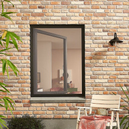 Moustiquaire Gaze Polyester + Velcro Noir Basic 150 X 130 Cm.