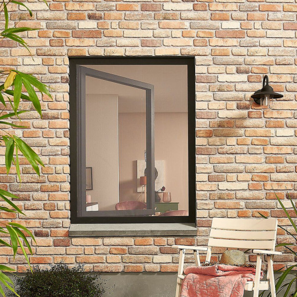 Moustiquaire Gaze Polyester + Velcro Noir Basic 150 X 130 Cm.