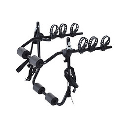 Porte-vélo Pour 3 Vélos - Installation Sur Hayon - 6 Sangles De Sécurité - Pliable - Métal Époxy Noir