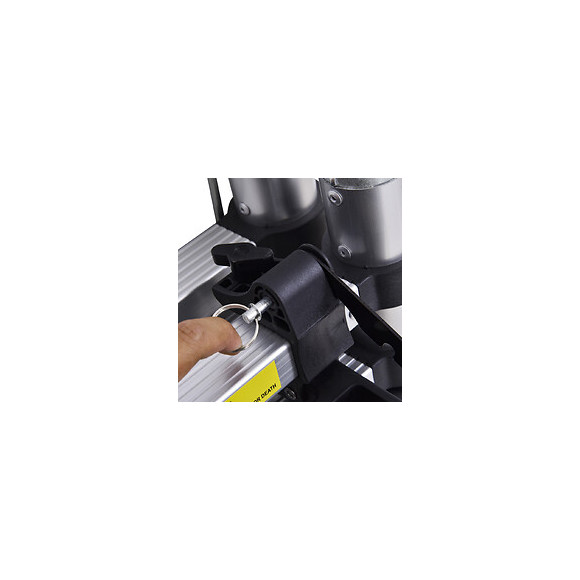 Echelle Télescopique Tabouret Extensible Pliable Aluminium Argent Dim. 379l X 67,5l X 11h Cm