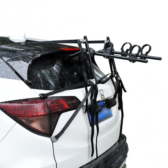 Porte-vélo Pour 2 Vélos - Installation Sur Hayon - 6 Sangles De Sécurité - Pliable - Acier Noir