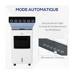 Ventilateur Rafraichisseur D'air Humidificateur 3 En 1 Avec Télécommande - Portable Silencieux Oscillant 75 W - Capacité Max