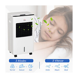 Ventilateur Rafraichisseur D'air Humidificateur 3 En 1 Avec Télécommande - Portable Silencieux Oscillant 75 W - Capacité Max
