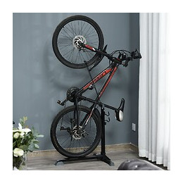 Râtelier Vélo Range Vélo Avec Fixations Hauteur Réglable Dim. 66l X 56i X 63-73,5h Cm Métal Pp Noir