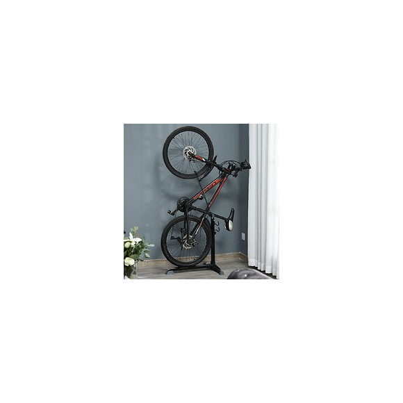 Râtelier Vélo Range Vélo Avec Fixations Hauteur Réglable Dim. 66l X 56i X 63-73,5h Cm Métal Pp Noir