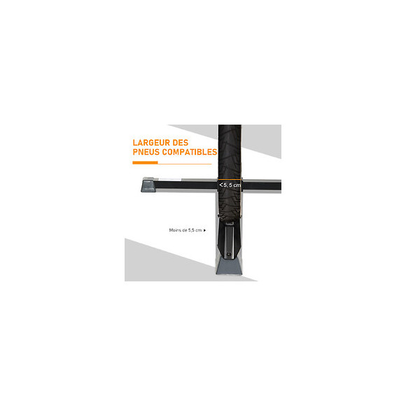 Râtelier Vélo Range Vélo Avec Fixations Hauteur Réglable Dim. 66l X 56i X 63-73,5h Cm Métal Pp Noir