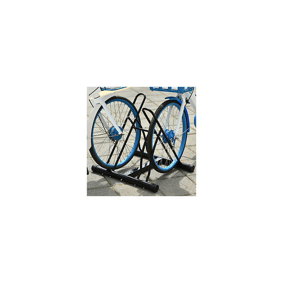 Râtelier 2 Vélos Modulable Dim. 54l X 60l X 57h Cm Acier Époxy Noir