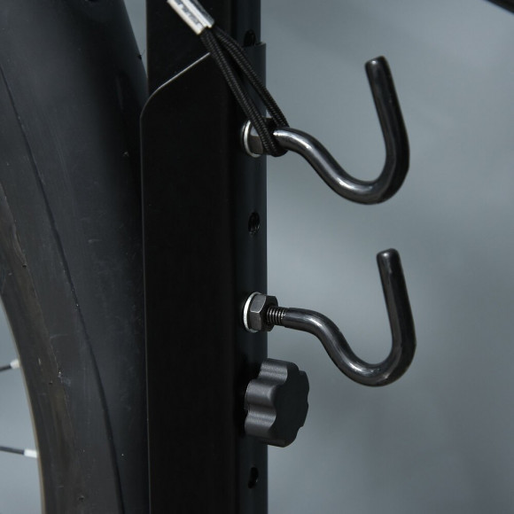 Râtelier Vélo Range Vélo Avec Fixations Hauteur Réglable Dim. 66l X 56i X 63-73,5h Cm Métal Pp Noir