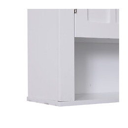 Armoire Haute Murale De Salle De Bain Ou Wc Placard 2 Portes 2 Étagères Niche Dim. 60l X 20l X 58h Cm Mdf Panneaux Particules