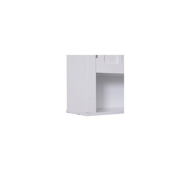 Armoire Haute Murale De Salle De Bain Ou Wc Placard 2 Portes 2 Étagères Niche Dim. 60l X 20l X 58h Cm Mdf Panneaux Particules