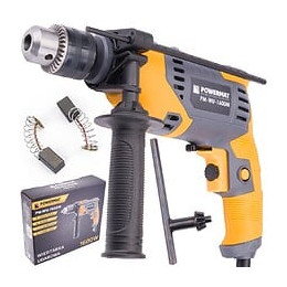 Power Tool - Perceuse 1600w - Mandrin Denté - Rotation À Vide 0-3000tr/min - Fréquence De Frappes 44800/ Min - Jaune