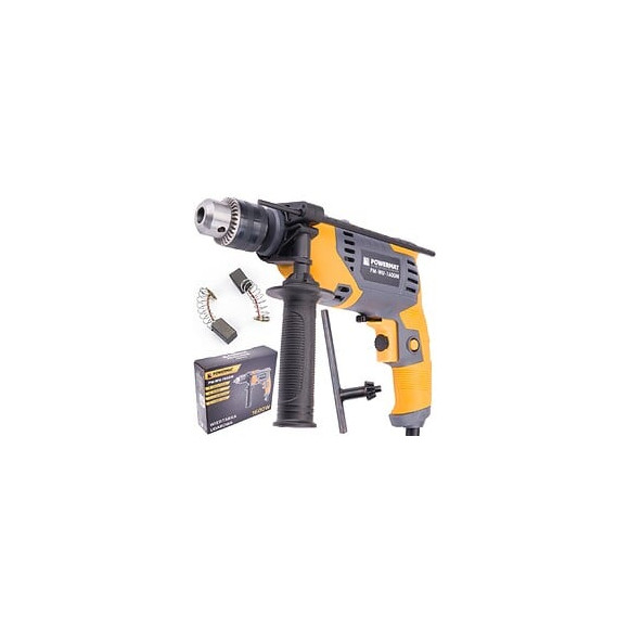 Power Tool - Perceuse 1600w - Mandrin Denté - Rotation À Vide 0-3000tr/min - Fréquence De Frappes 44800/ Min - Jaune
