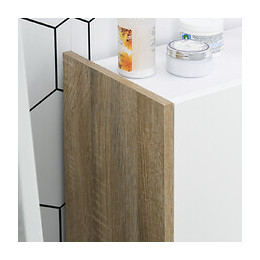 Meuble De Rangement 2 Portes Salle De Bain Salon Couleur Blanc Et Chêne Dim. 60l X 25l X 90h Cm