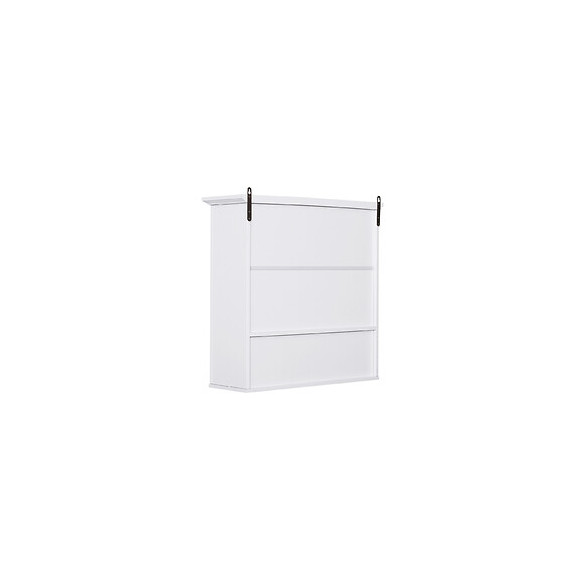 Armoire Haute Murale De Salle De Bain Ou Wc Placard 2 Portes 2 Étagères Niche Dim. 60l X 20l X 58h Cm Mdf Panneaux Particules
