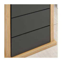 Support Papier Toilette - Porte-papier Toilette - Armoire Pour Papier Toilette - 2 Niveaux + Sortie Papier Mdf Gris Bambou