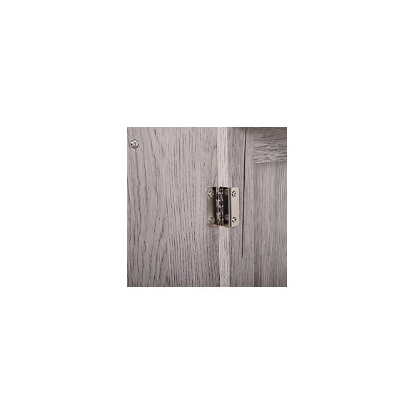 Meuble Salle De Bain - Meuble Sous-vasque - Placard 2 Portes Avec Étagère - Dim. 60l X 30l X 70h Cm - Mdf Imitation Bois Gris