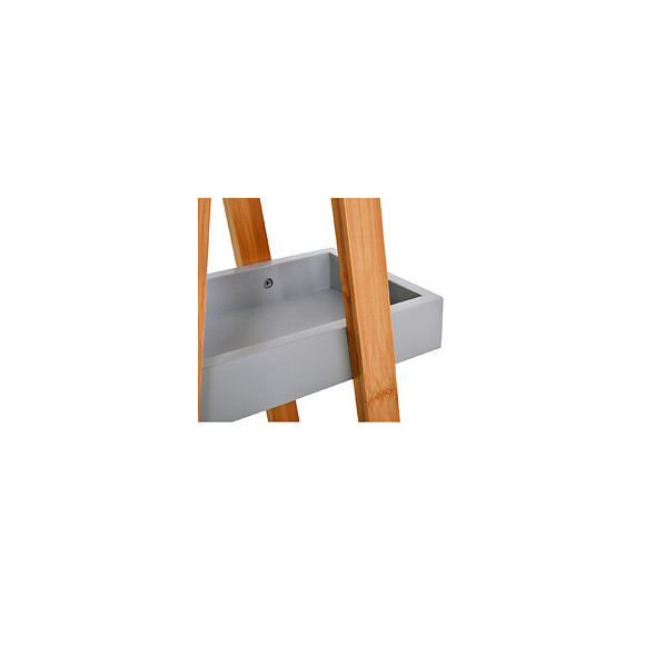 Etagère En Bambou De Salle De Bain Étagère Debout 3 Paniers Dim. 30l X 18l X 81h Cm Bambou Mdf Gris