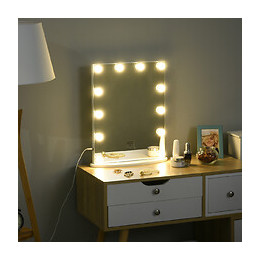Miroir Maquillage Hollywood Lumineux Led Intensité Réglable Pour Coiffeuse Dim. 41l X 13p X 51h