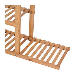 Etagère Salle De Bain Bambou Meuble De Rangement De Salle De Bain Design Cosy Naturel 6 Espaces De Rangement Dim. 98l X 28l X 