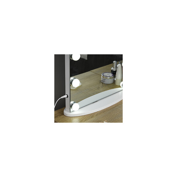 Miroir Maquillage Hollywood Lumineux Led Intensité Réglable Pour Coiffeuse Dim. 41l X 13p X 51h