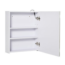 Miroir Lumineux Led Armoire Murale Design De Salle De Bain 2 En 1 Dim. 50l X 15l X 60h Cm Mdf Blanc