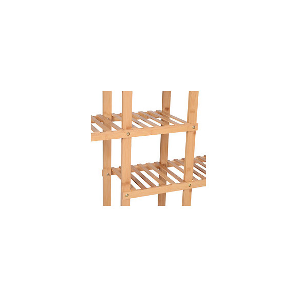 Etagère Salle De Bain Bambou Meuble De Rangement De Salle De Bain Design Cosy Naturel 6 Espaces De Rangement Dim. 98l X 28l X 