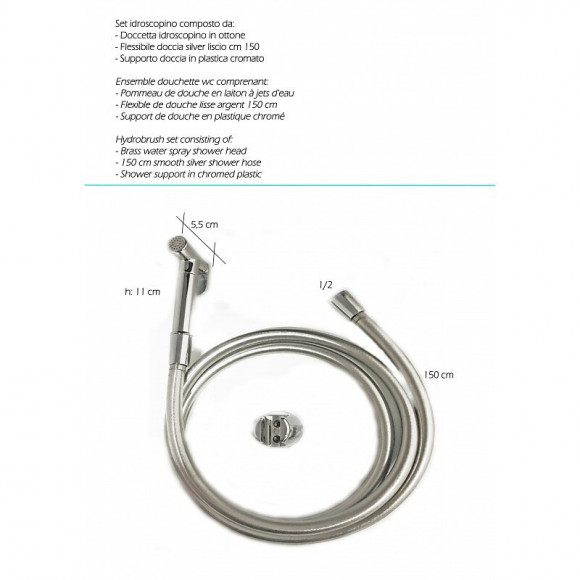 Kit Douchette Wc Round Hygiène Bidet, Ensemble Complète En Laiton Massif