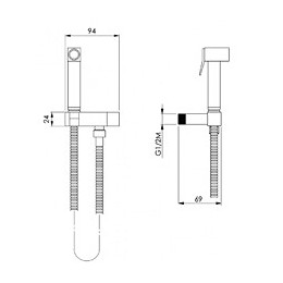 Kit Complet Hygiène Bidet Douche À Main En Laiton Carré