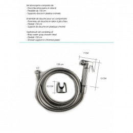 Kit Hygiène Bidet Ensemble Douchette Et Flexible Et Support