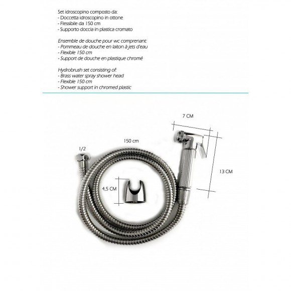 Kit Hygiène Bidet Ensemble Douchette Et Flexible Et Support