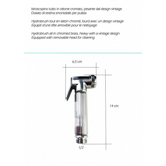 Douchette Wc Laiton Massif Chromé Vintage Shattaf Bidet